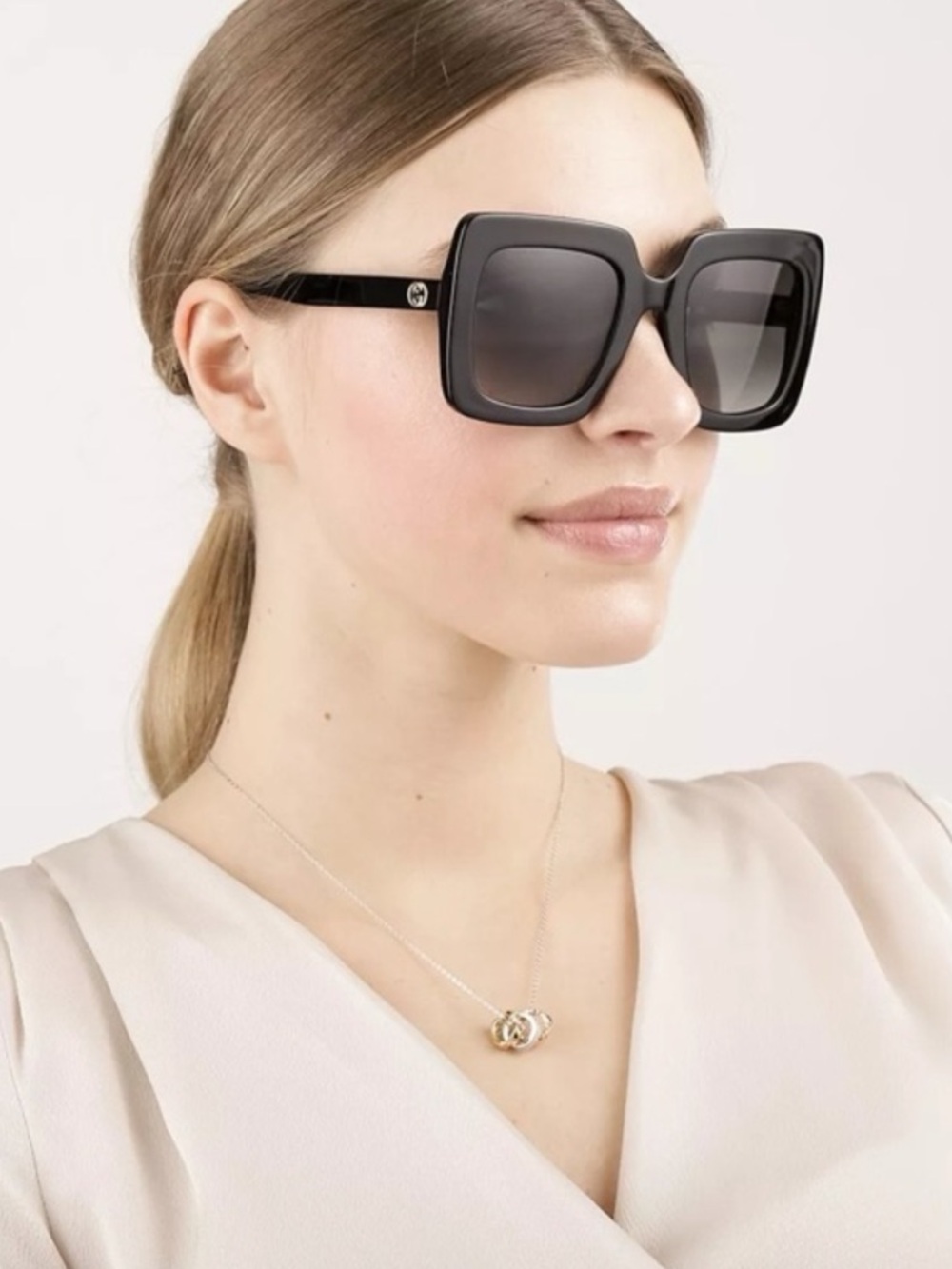Gucci Black Oversized Square Sunglasses